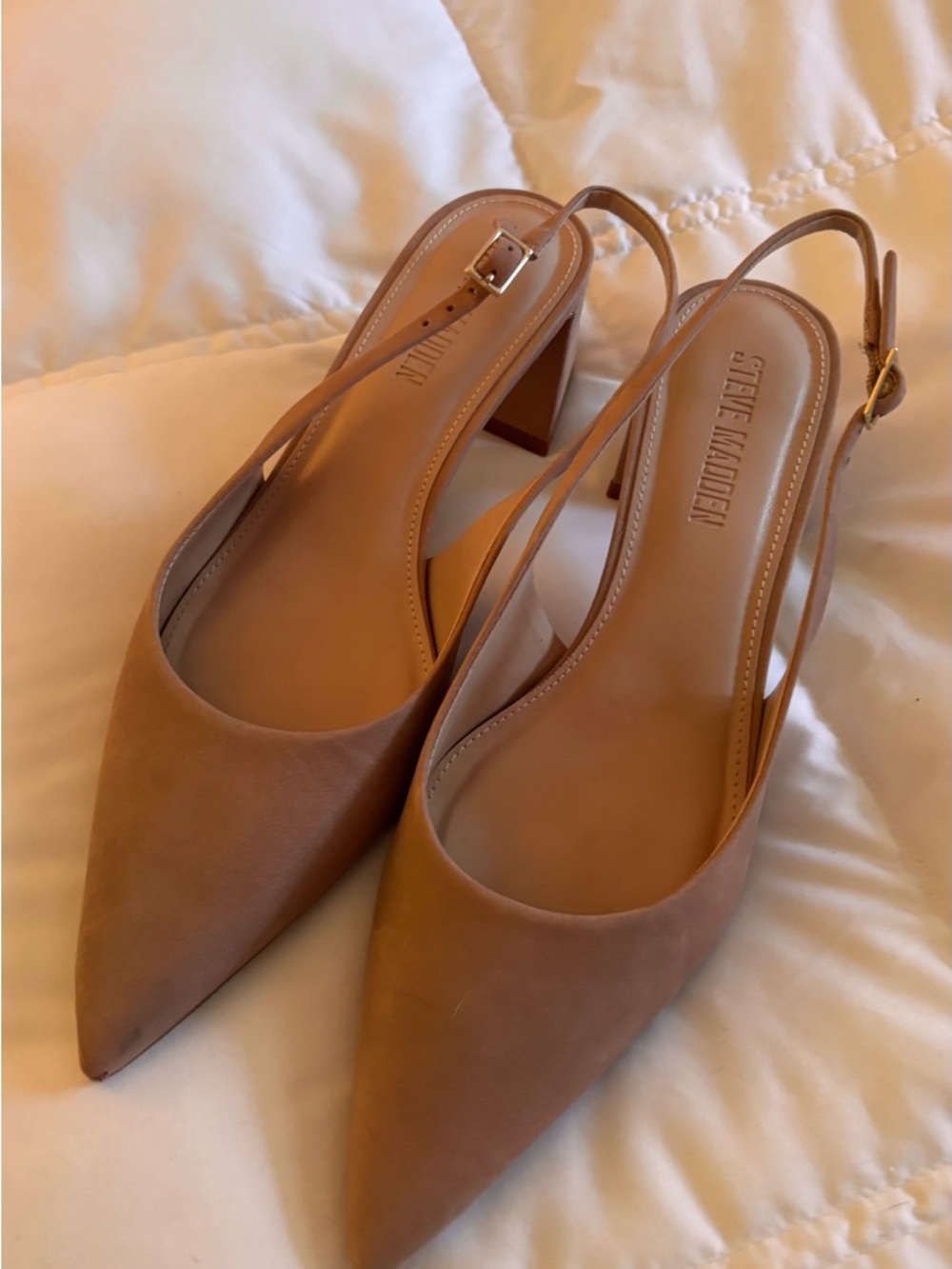 Steve Madden Camel/Tan Pointed Slingback Heels